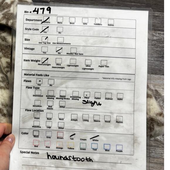 Avec Les‎ Filles White Tan Houndstooth Womens XS Zip Up Collared Fleece Jacket - Picture 9 of 9